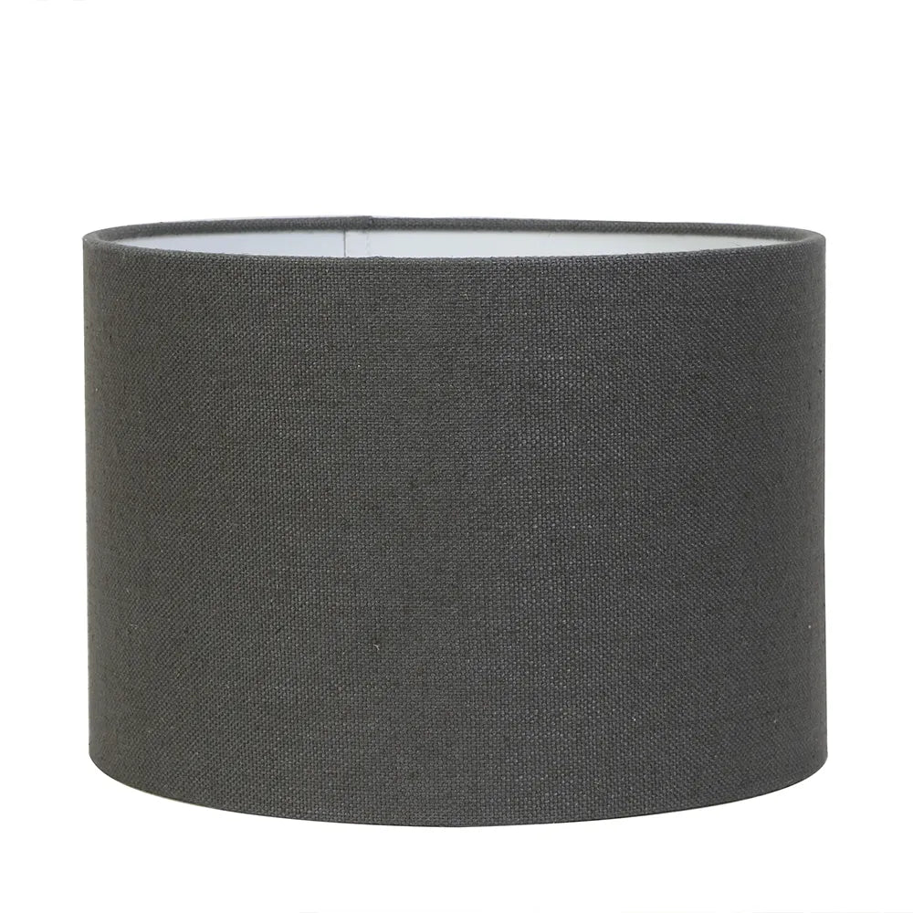 Dark Grey Medium Cylinder Textile Shade - GLAL UK