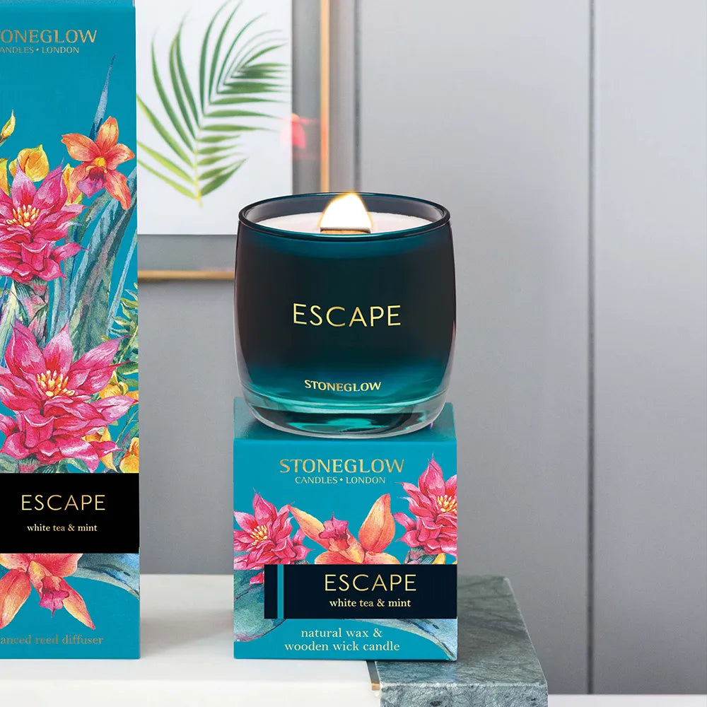 Stoneglow Escape White Tea & Mint Scented Candle - GLAL UK