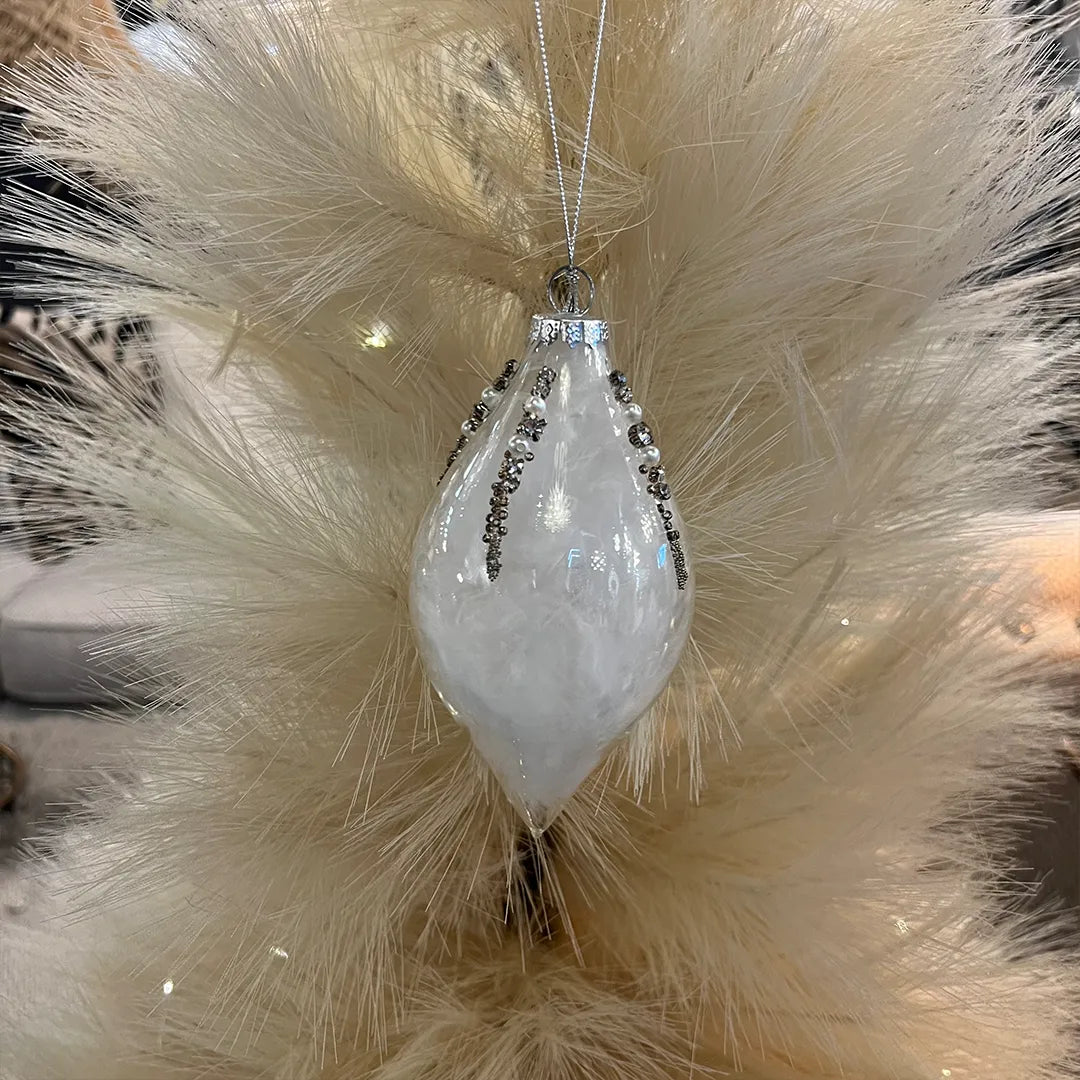 White Feather Bauble - GLAL UK
