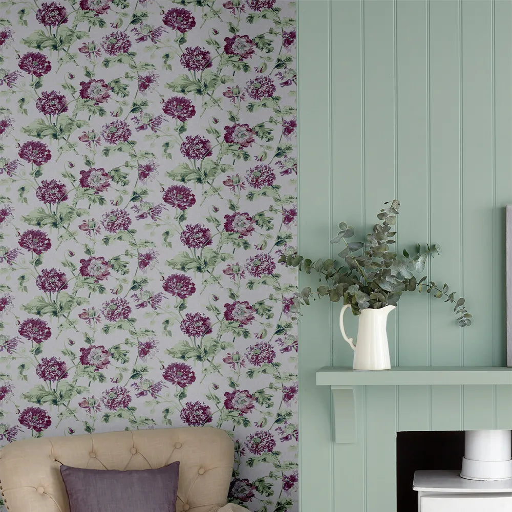 Laura Ashley Hepworth Grape Wallpaper - GLAL UK