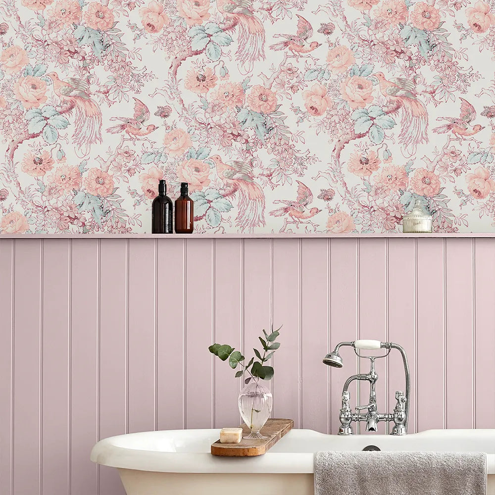 Laura Ashley Birtle Blush Wallpaper - GLAL UK