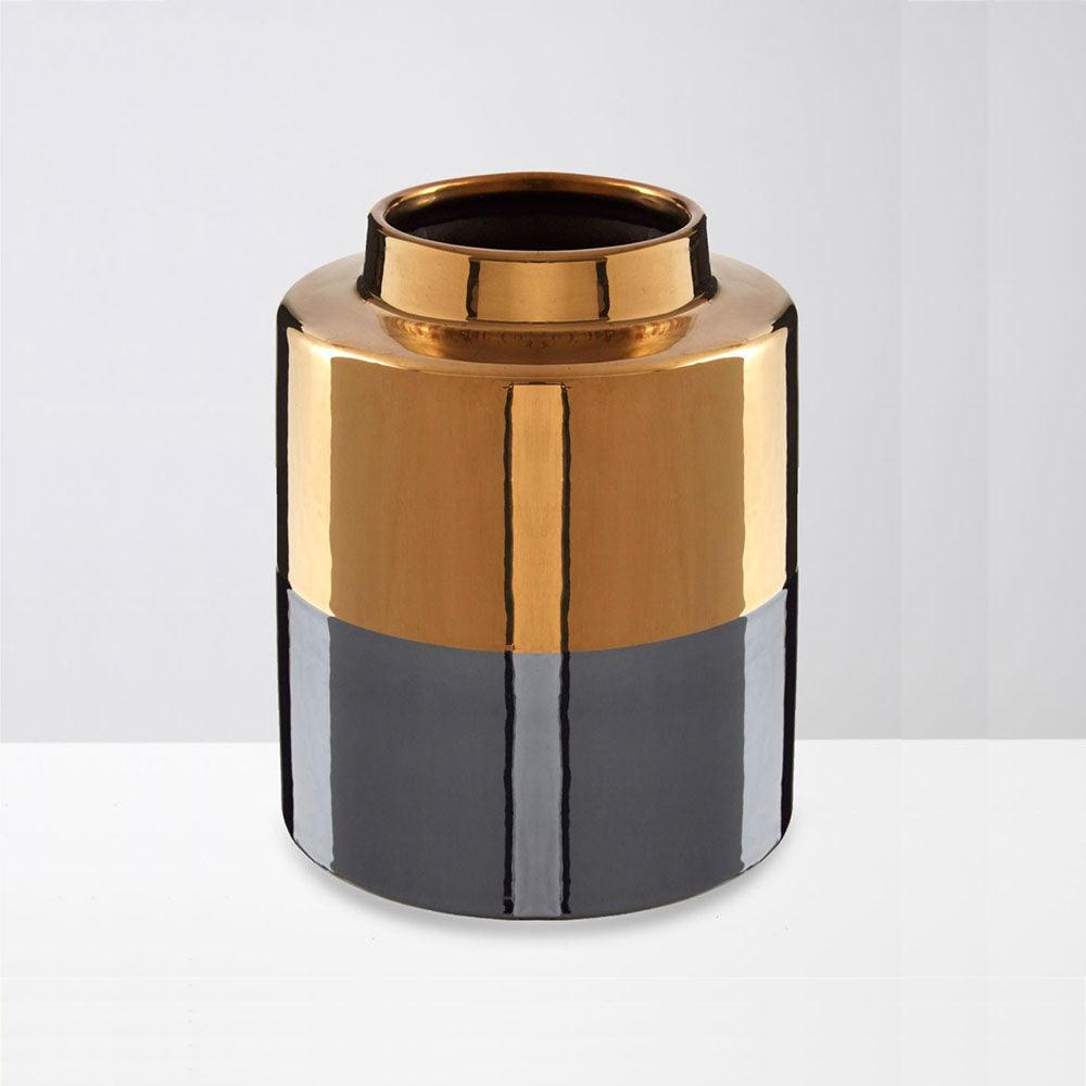 20x18cm Stellar Grey Small Metallic Vase - GLAL UK