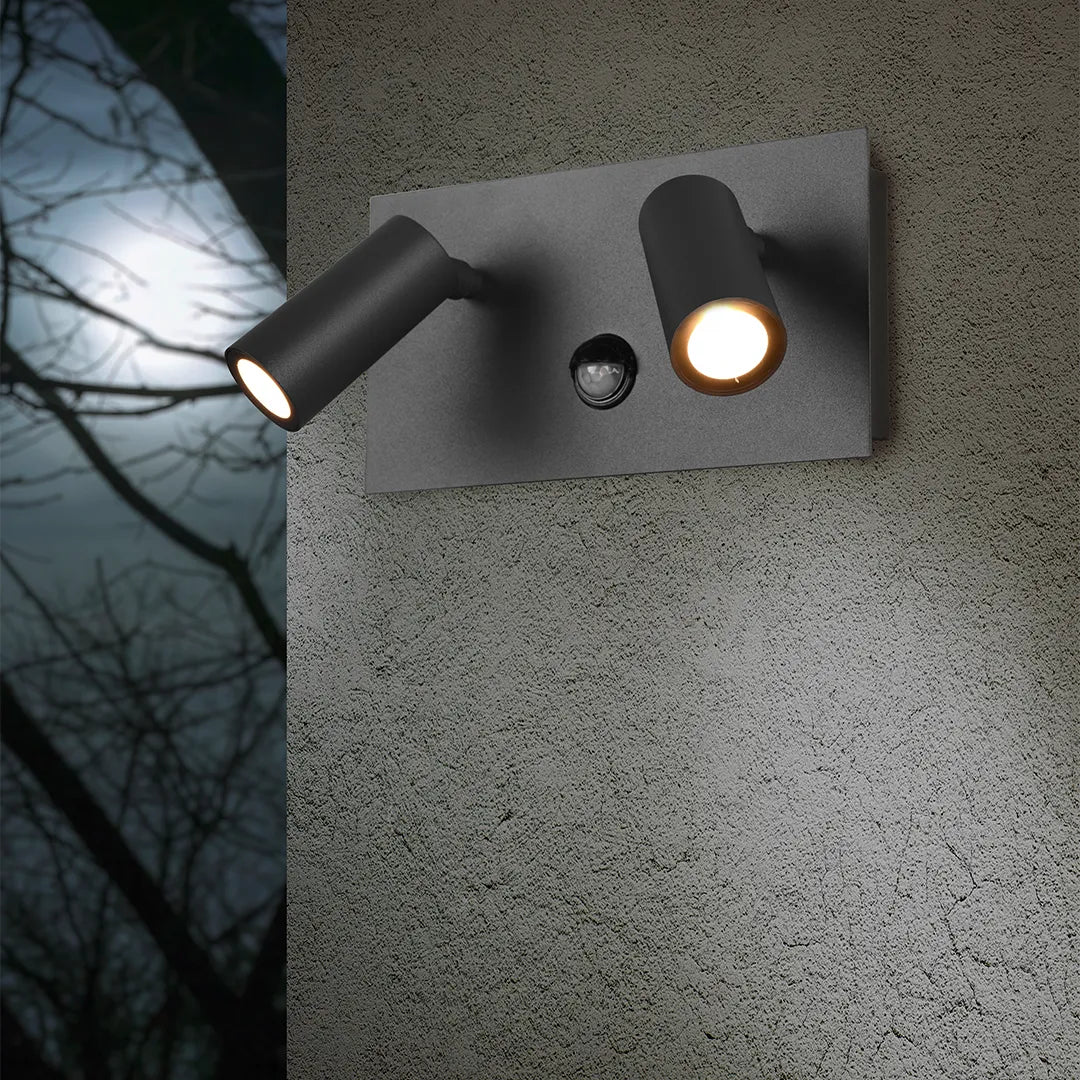 Tunga 2 Light Outdoor Wall Lamp with PIR - GLAL UK