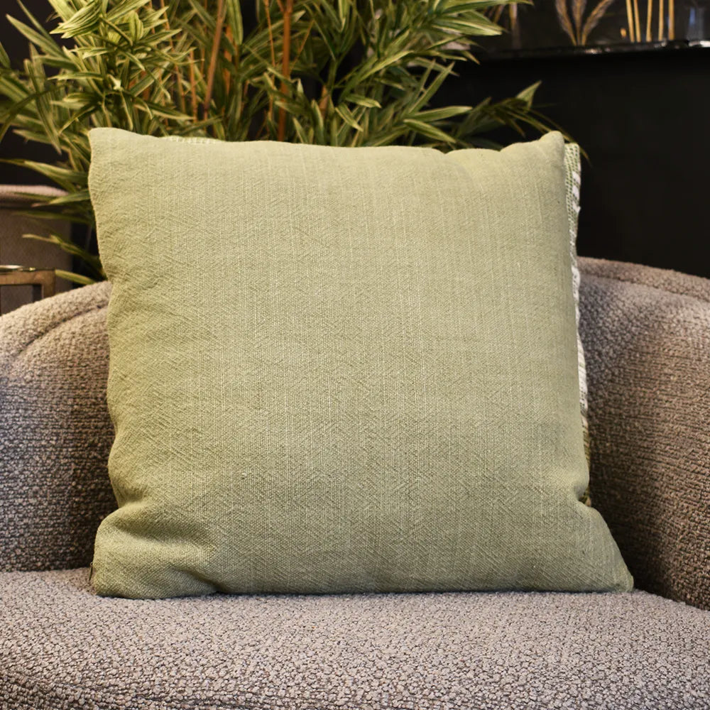 Olive Green Twill Pillow - GLAL UK