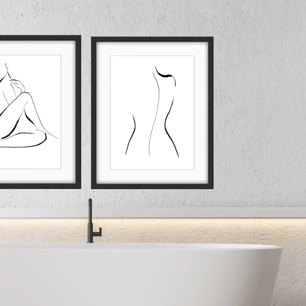 42x52cm Nude Lines 1 Wall Art - GLAL UK