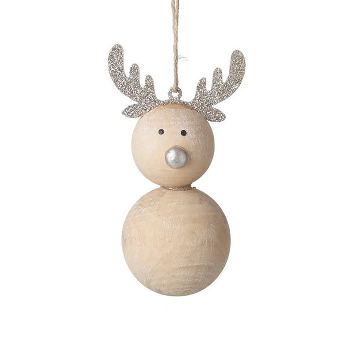 Wooden Reindeer Bauble - GLAL UK