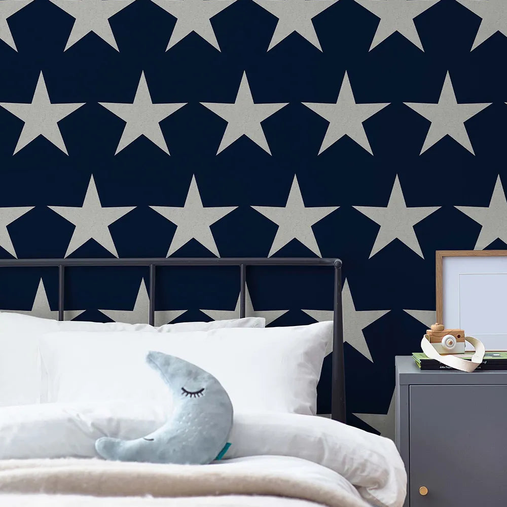 Next Stars Navy Blue Wallpaper Sample - GLAL UK