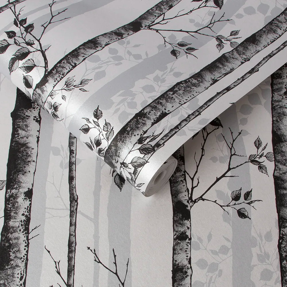 Albero Black & White Wallpaper - GLAL UK