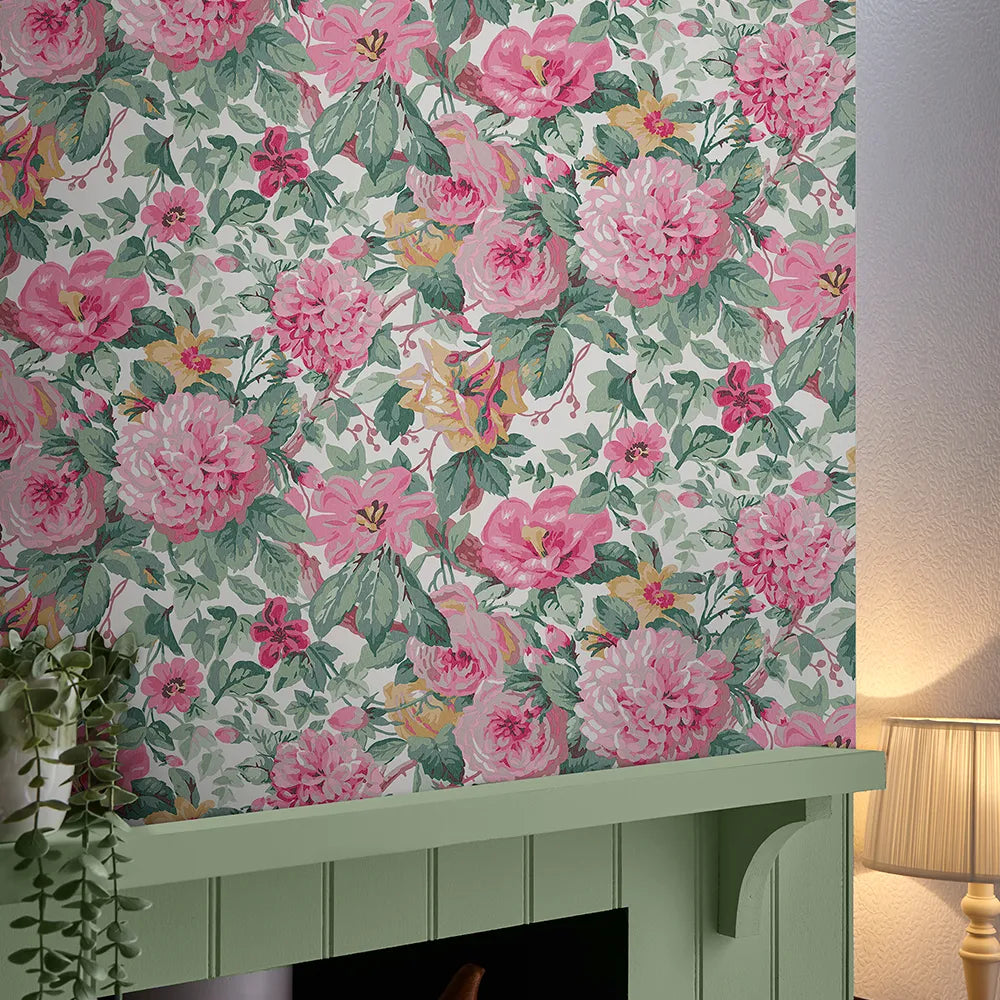 Laura Ashley Aveline Rose Wallpaper - GLAL UK