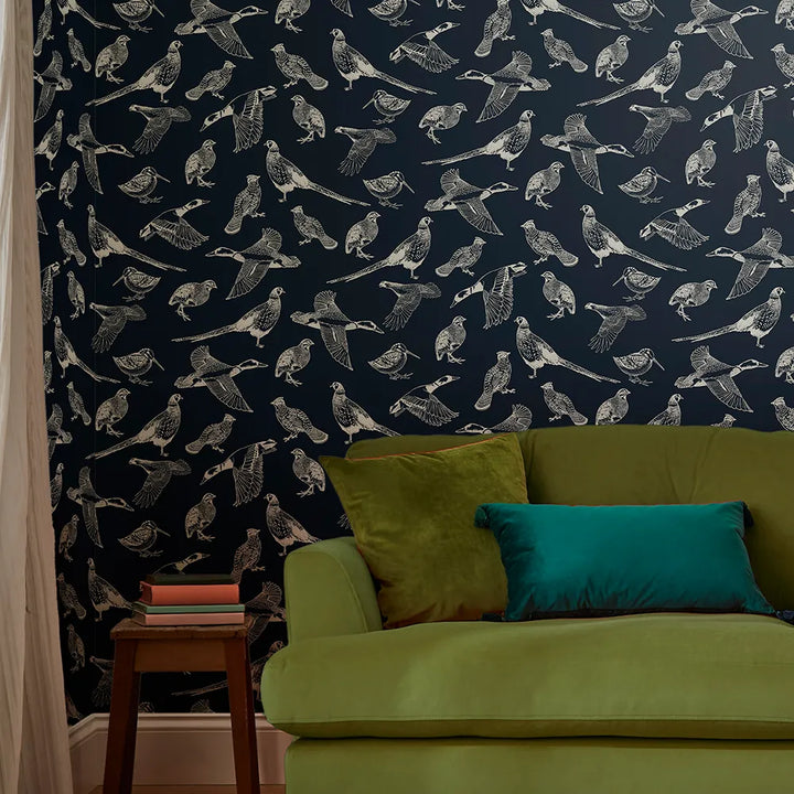 Joules Hunting Birds French Navy Wallpaper