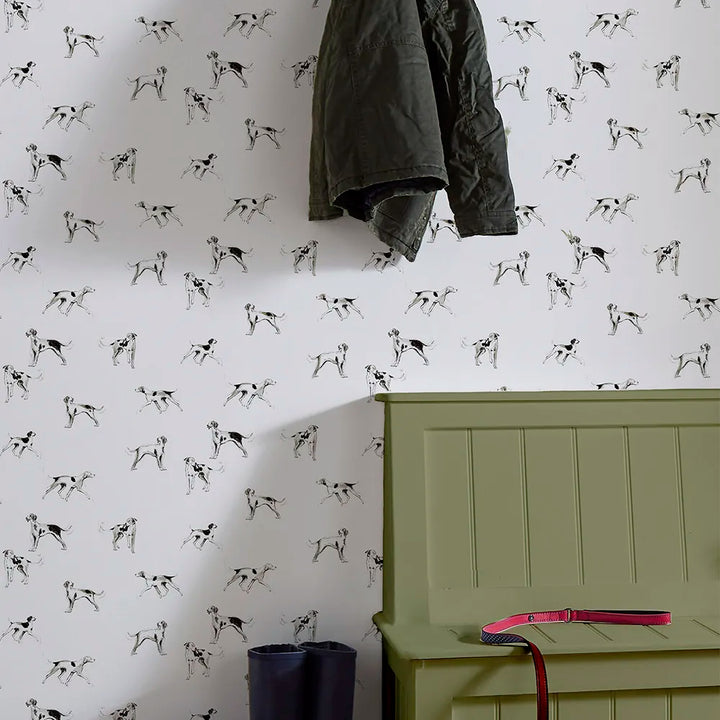 Joules Sketchy dogs Creme Wallpaper - GLAL UK