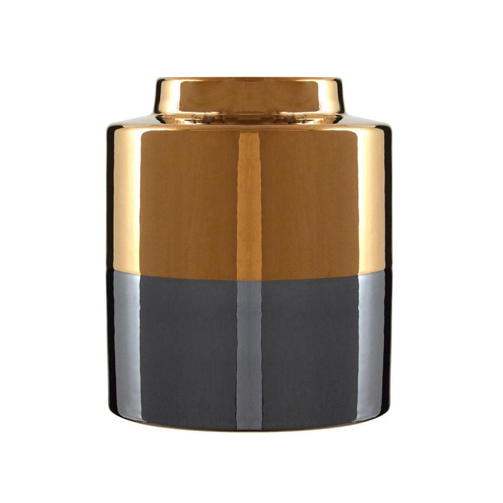 20x18cm Stellar Grey Small Metallic Vase - GLAL UK