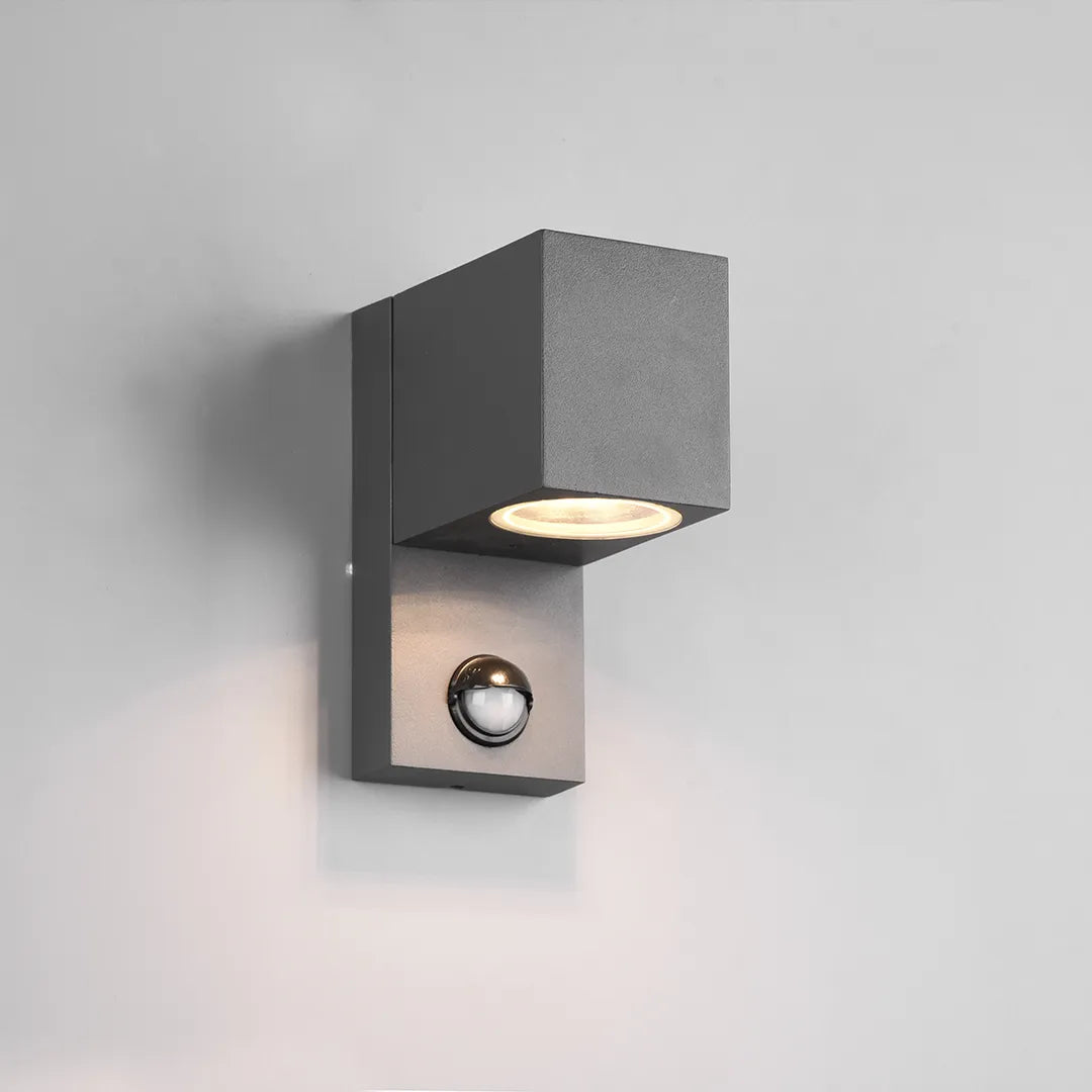 Roya Square Outdoor Wall Lamp with PIR