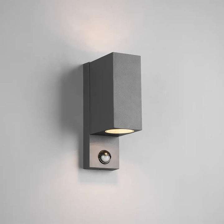 Roya Square Up & Down Outdoor Wall Lamp with PIR