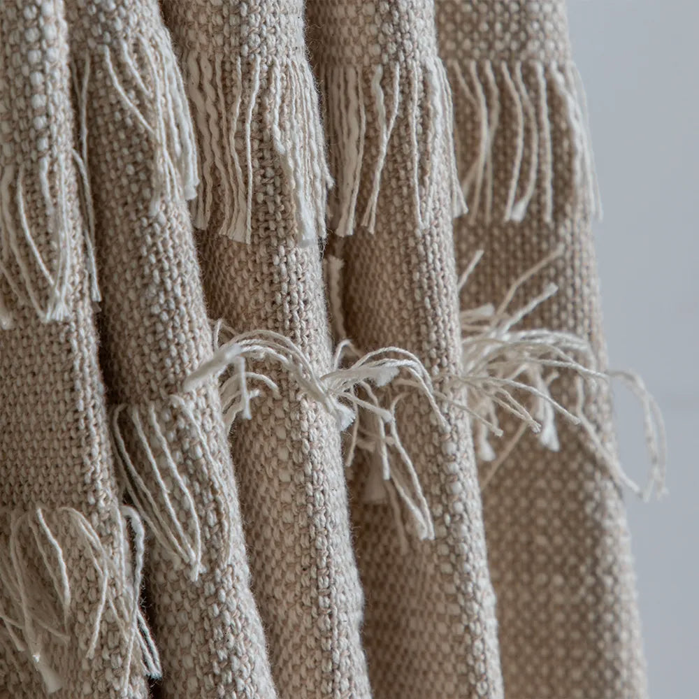Natural Woven Fringed Throw - GLAL UK