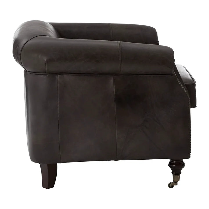 Quinto Grey Leather Armchair
