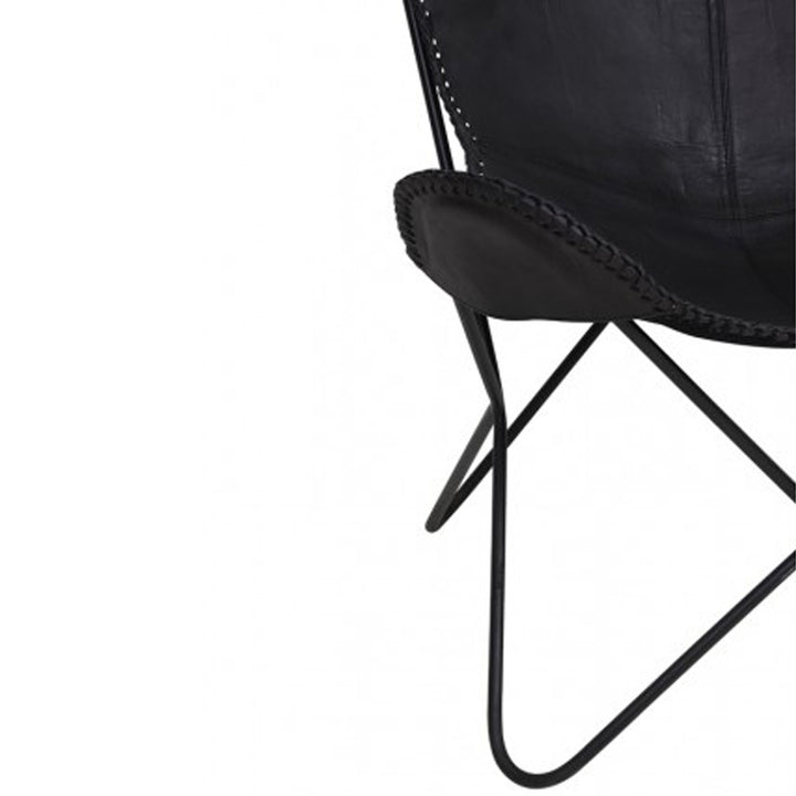Black Leather Butterfly Chair