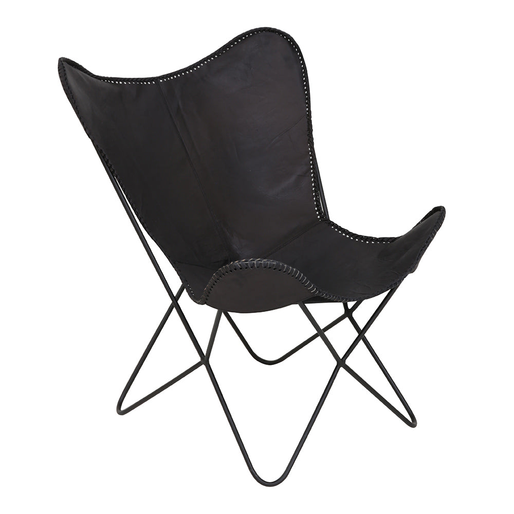 Black Leather Butterfly Chair