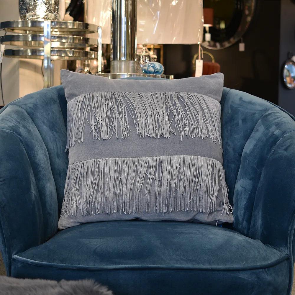 Blue Tasselled Cushion