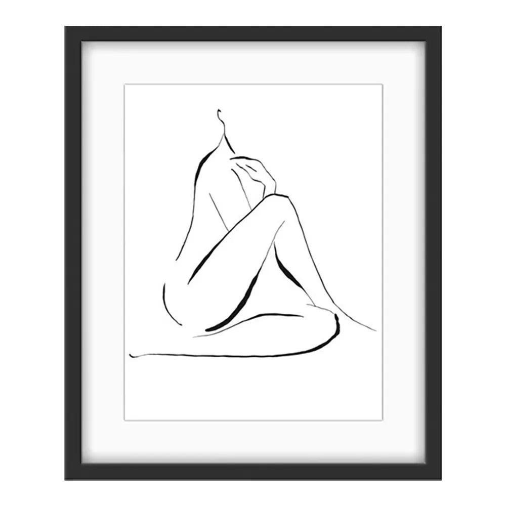 42x52cm Nude Lines 2 Wall Art - GLAL UK