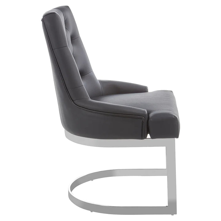 Valle Black Leather Effect Dining Chair