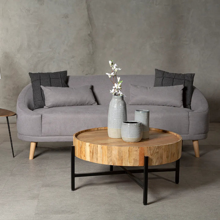 Rossana Grey Linen Sofa