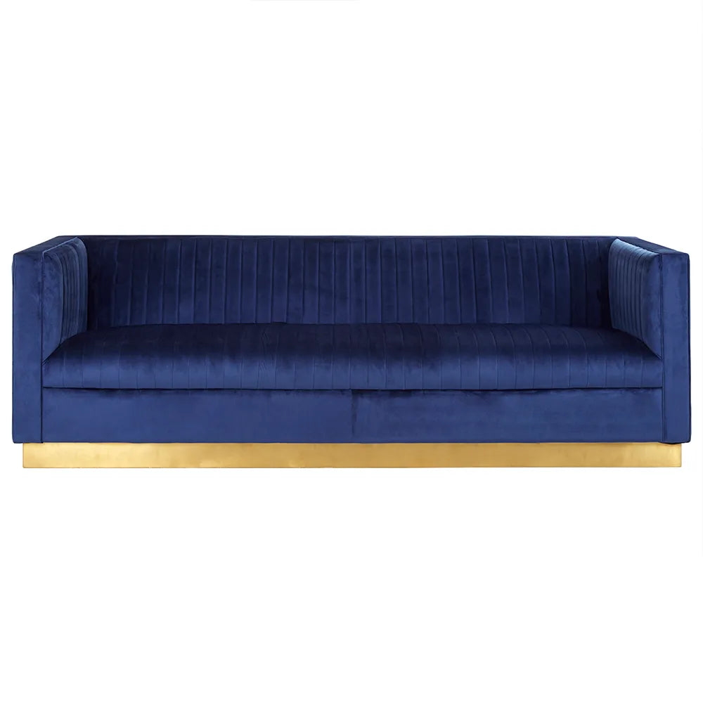 Ava 3 Seat Deep Blue Sofa - GLAL UK