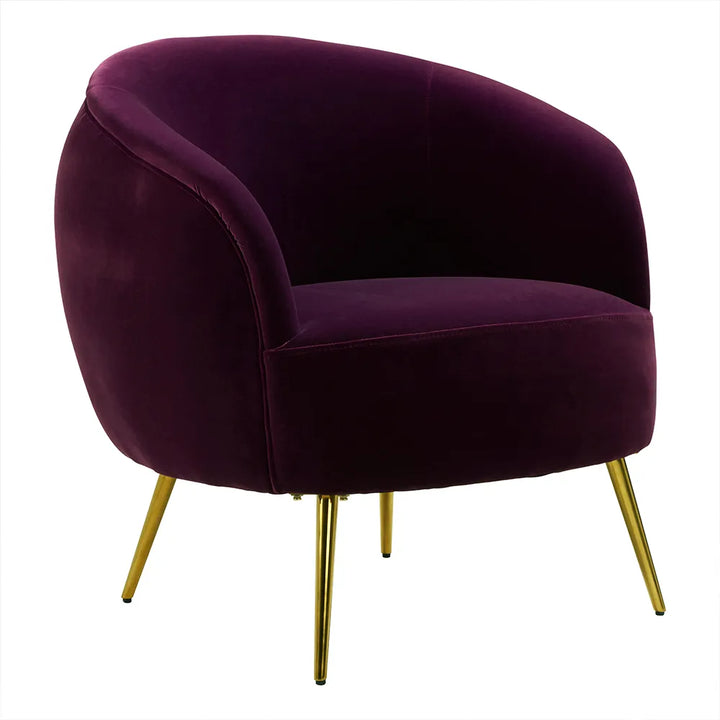 Renzo Purple Velvet Armchair