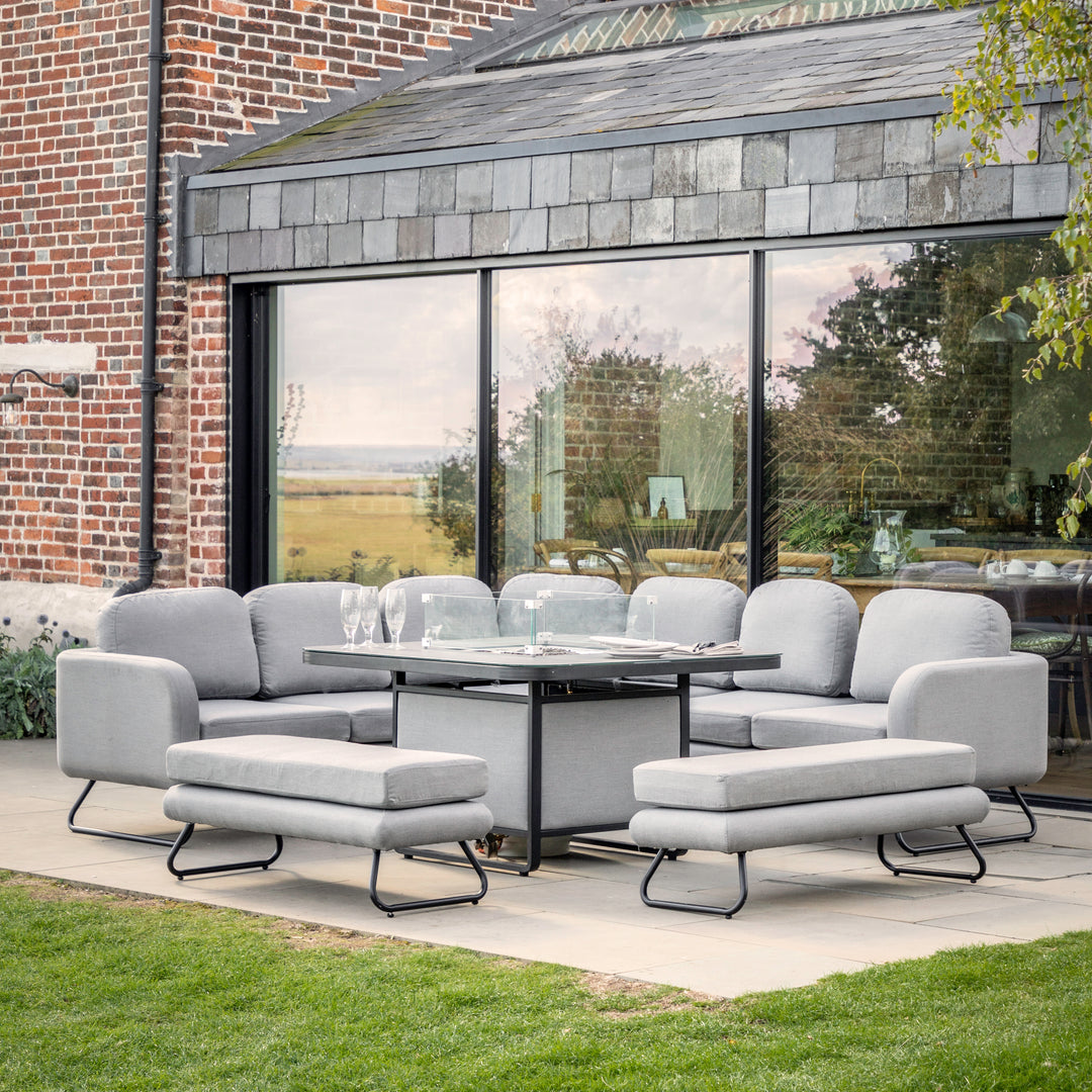 Kington Dining Set with Fire Pit Table - GLAL UK