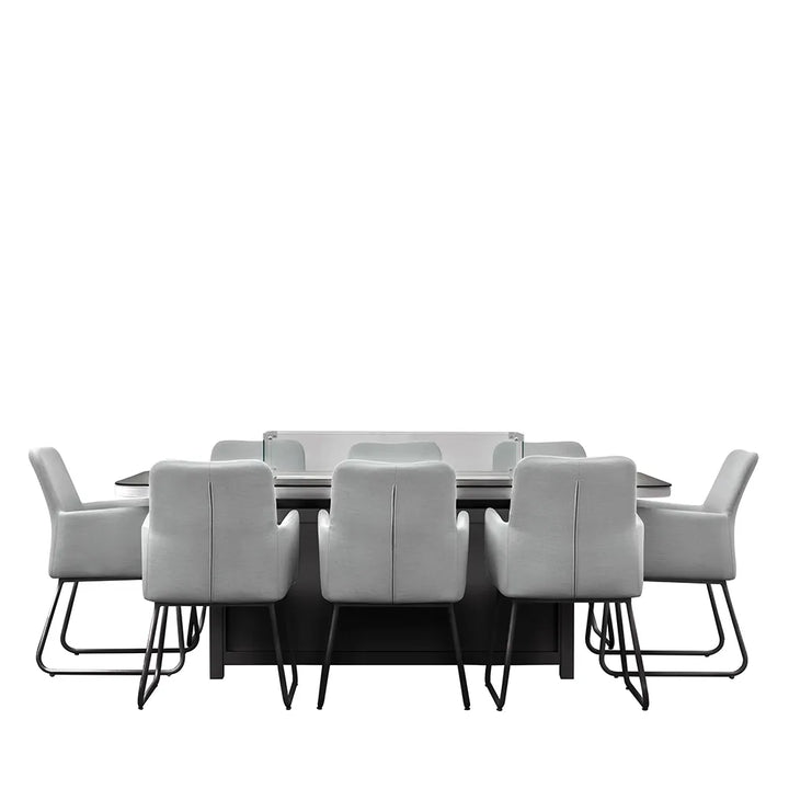 Bishop 8 Seater Dining Set with Fire Pit Table - GLAL UK