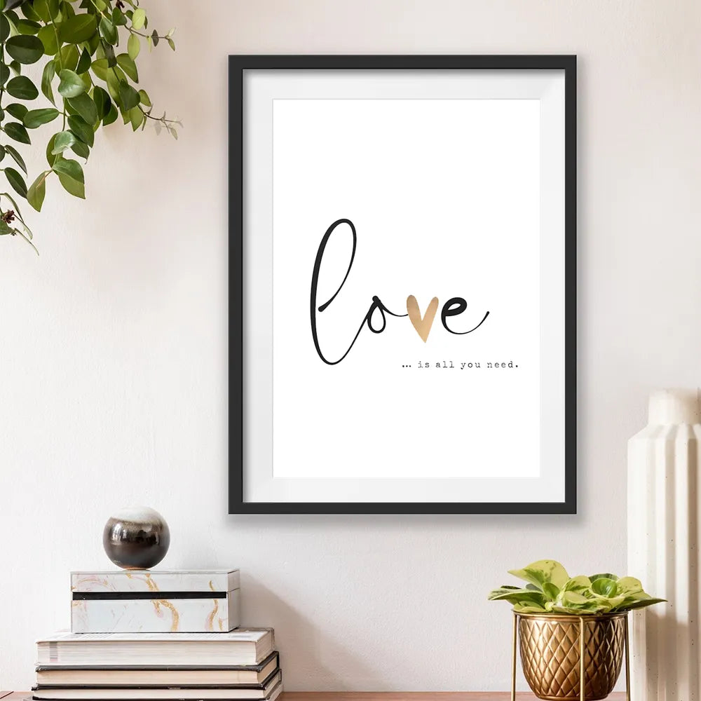 42x52cm Love Is All You Need Wall Art - GLAL UK