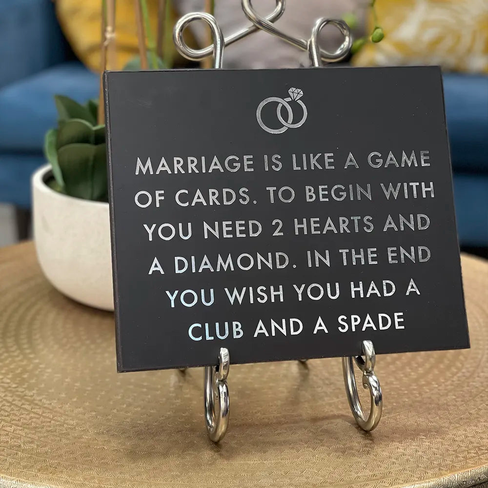 ‘Marriage is Like A Game Of Cards’ Wall Plaque - GLAL UK